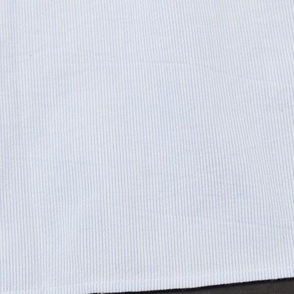 【新品アウトレット】バグッタ Bagutta MIKE サッカー調コットン ストライプ オープンカラー カジュアルシャツ ブルーxホワイト【サイズ43】【 状態ランクN- 】【 メンズ 】