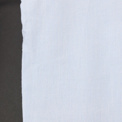 【新品アウトレット】バグッタ Bagutta MIKE サッカー調コットン ストライプ オープンカラー カジュアルシャツ ブルーxホワイト【サイズ44】【 状態ランクN- 】【 メンズ 】