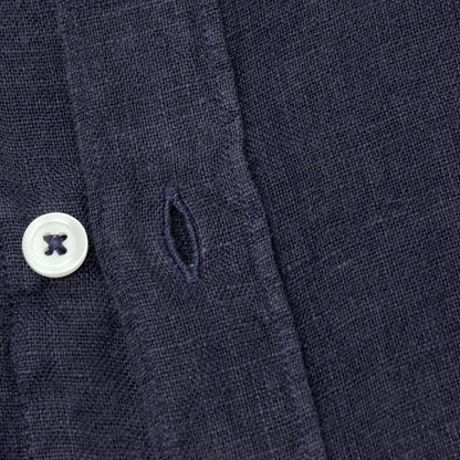 【新品アウトレット】バグッタ Bagutta BERLINO REG リネン ワイドカラー カジュアルシャツ ネイビー【サイズ41】【 状態ランクN- 】【 メンズ 】