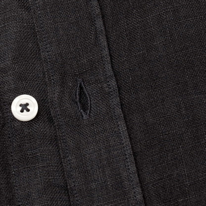 【新品アウトレット】バグッタ Bagutta BERLINO REG リネン ワイドカラー カジュアルシャツ ブラック【サイズ40】【 状態ランクN- 】【 メンズ 】