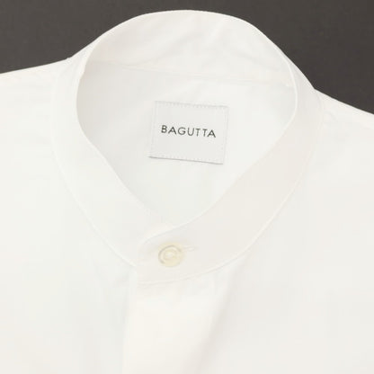 【新品アウトレット】バグッタ Bagutta UENO コットン バンドカラー カジュアルシャツ ホワイト【サイズS】【 状態ランクN- 】【 メンズ 】