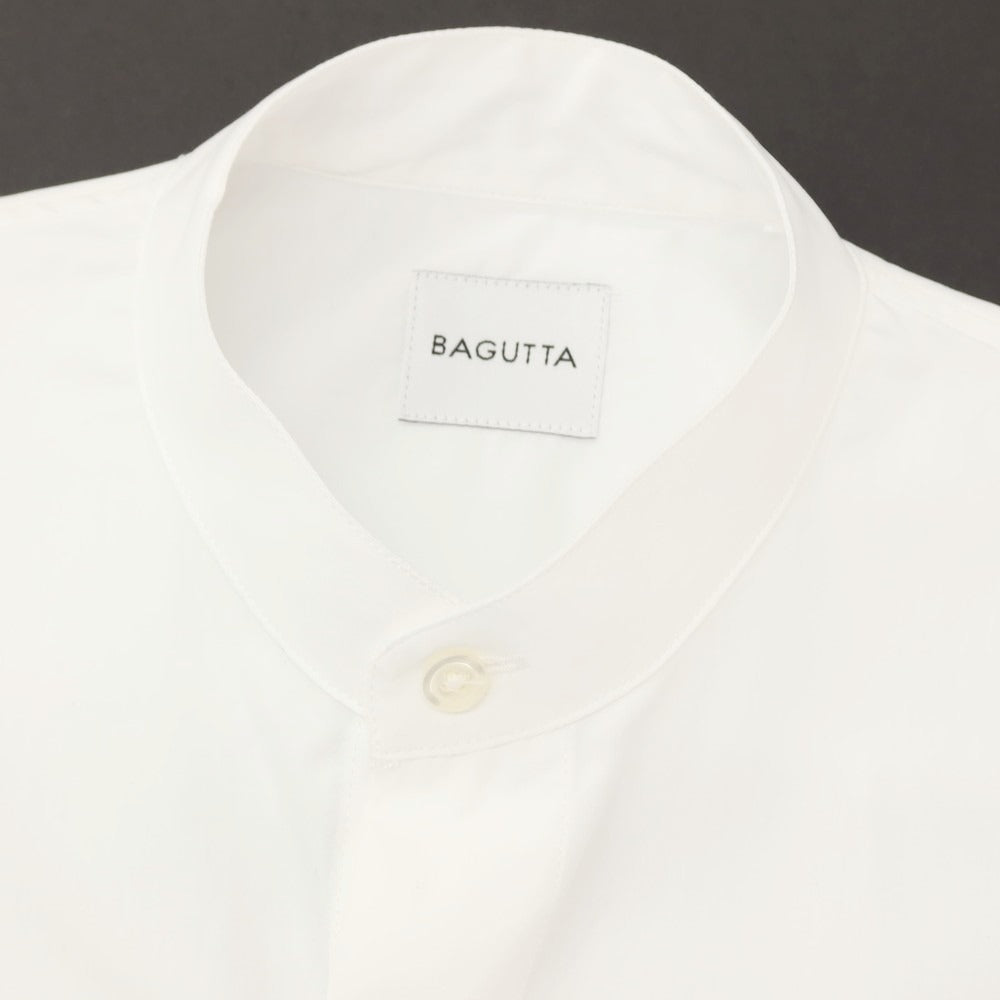 【新品アウトレット】バグッタ Bagutta UENO コットン バンドカラー カジュアルシャツ ホワイト【サイズL】【 状態ランクN- 】【 メンズ 】[CPD]