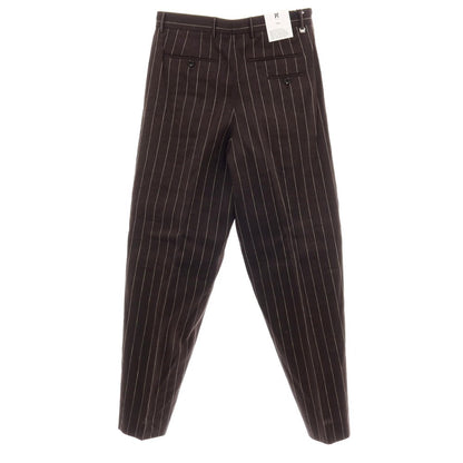 【新品】ピーティートリノ PT TORINO WIDE リネンコットン ストライプ カジュアルスラックスパンツ ブラウンxホワイト【サイズ46】【 状態ランクN 】【 メンズ 】