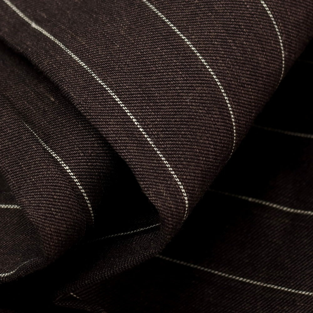 【新品】ピーティートリノ PT TORINO WIDE リネンコットン ストライプ カジュアルスラックスパンツ ブラウンxホワイト【サイズ46】【 状態ランクN 】【 メンズ 】