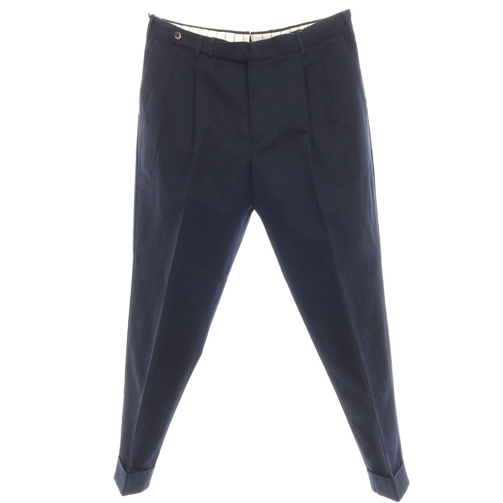 【新品アウトレット】ピーティートリノ PT TORINO コットンリネン カジュアルスラックスパンツ ネイビー【サイズ52】【 状態ランクN- 】【 メンズ 】