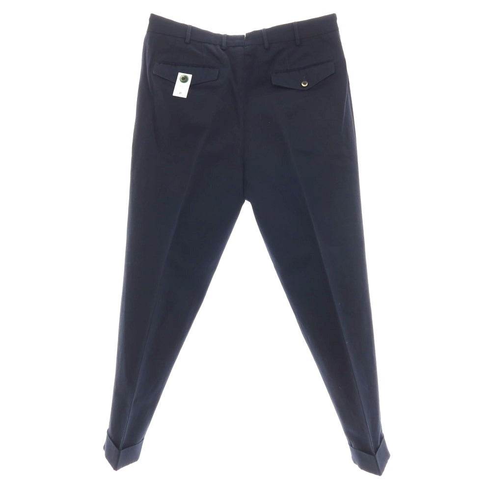 【新品アウトレット】ピーティートリノ PT TORINO コットンリネン カジュアルスラックスパンツ ネイビー【サイズ52】【 状態ランクN- 】【 メンズ 】