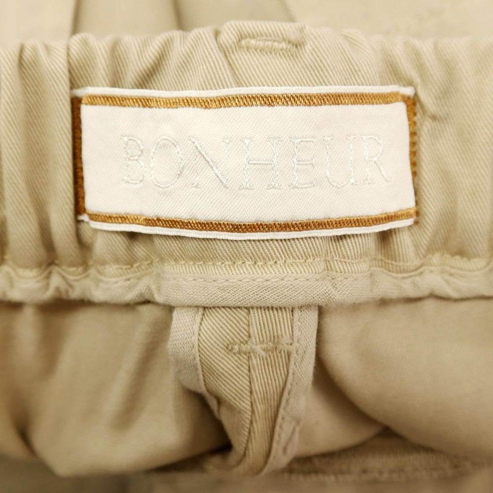 【新品】ボネール BONHEUR ツイルコットン イージースラックスパンツ ベージュ【サイズ36】【 状態ランクN 】【 メンズ 】