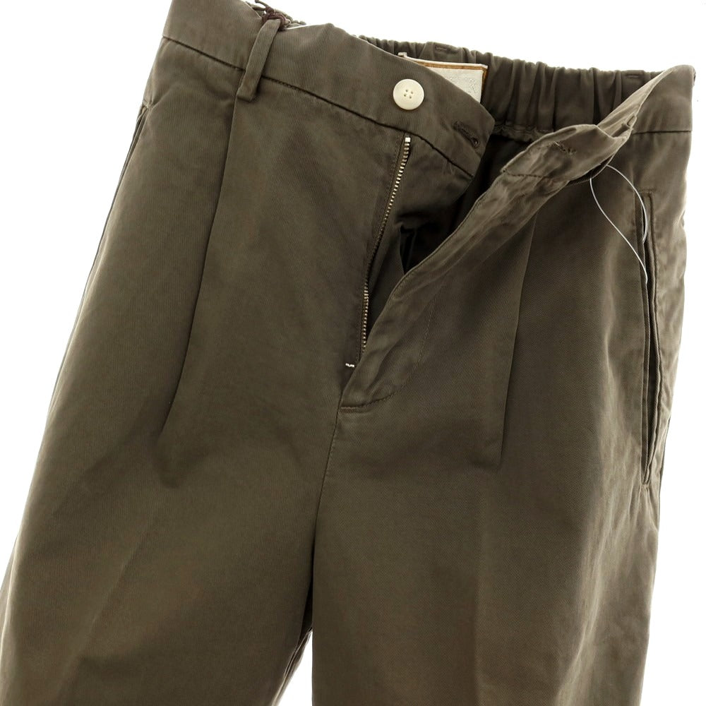 【新品アウトレット】ボネール BONHEUR ツイルコットン イージースラックスパンツ オリーブ【サイズ29】【 状態ランクN- 】【 メンズ 】