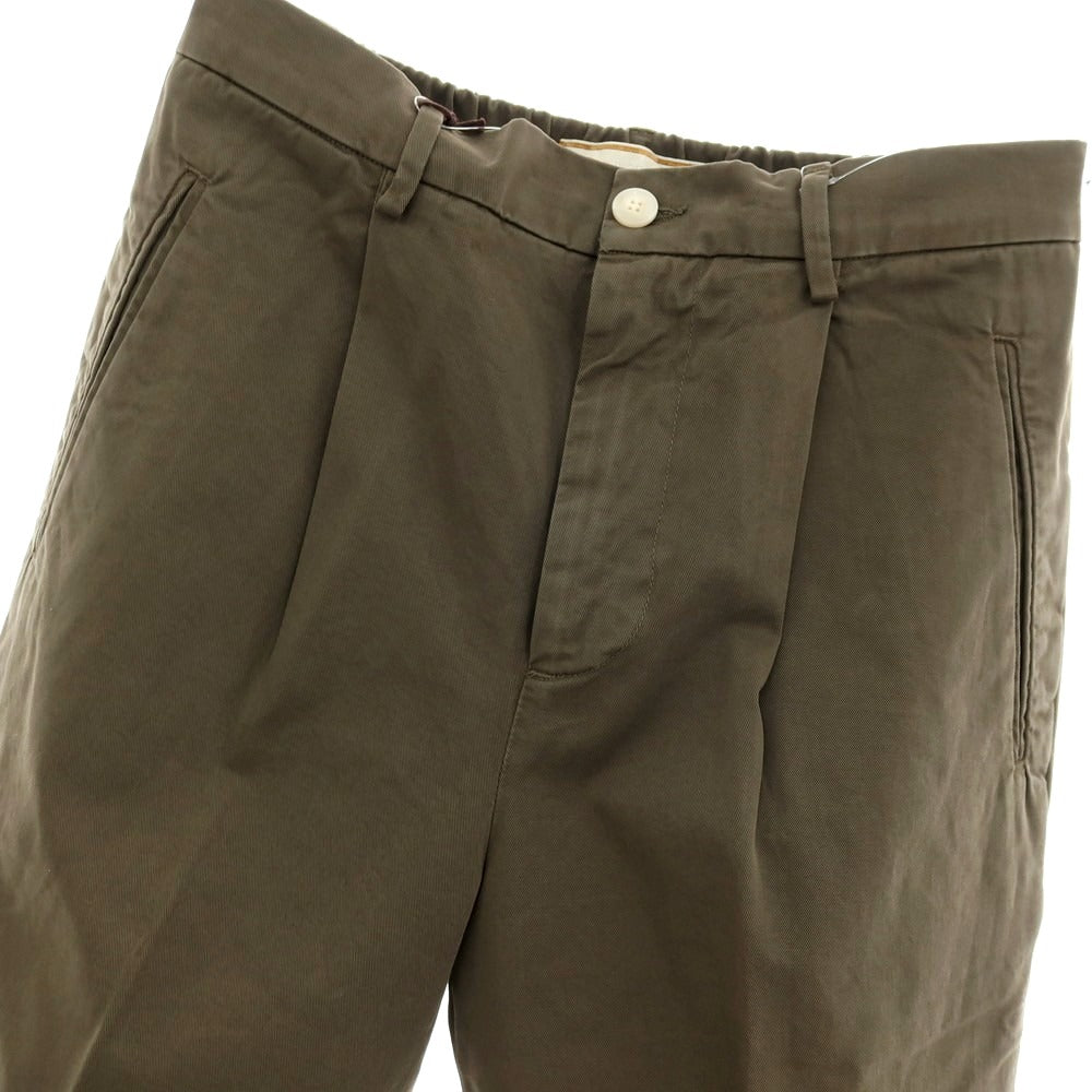 【新品アウトレット】ボネール BONHEUR ツイルコットン イージースラックスパンツ オリーブ【サイズ33】【 状態ランクN- 】【 メンズ 】