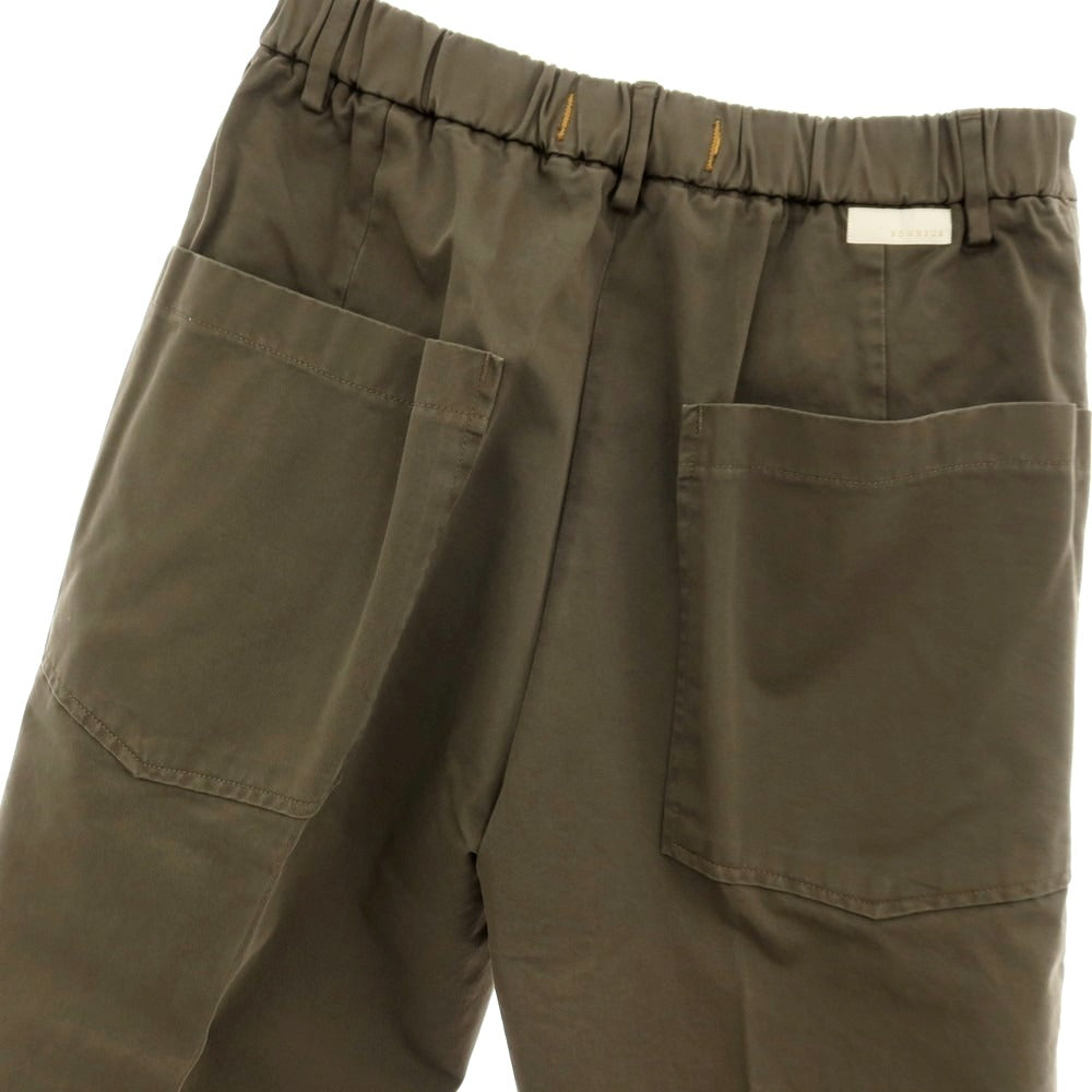 【新品アウトレット】ボネール BONHEUR ツイルコットン イージースラックスパンツ オリーブ【サイズ33】【 状態ランクN- 】【 メンズ 】