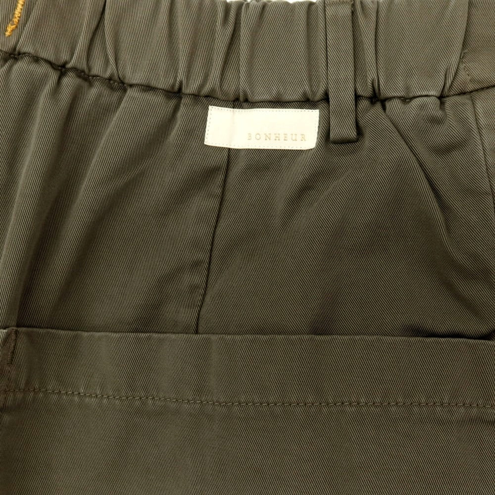 【新品アウトレット】ボネール BONHEUR ツイルコットン イージースラックスパンツ オリーブ【サイズ36】【 状態ランクN- 】【 メンズ 】