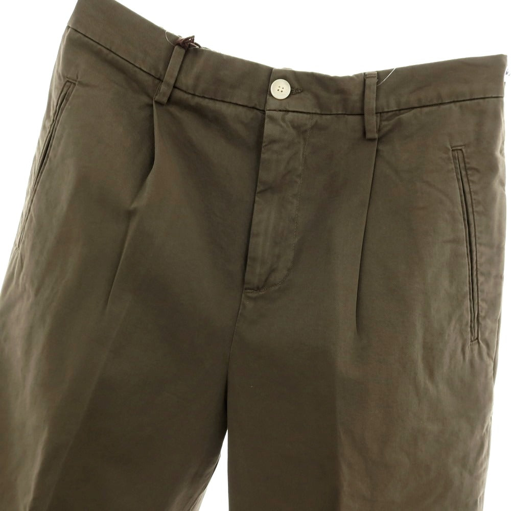 【新品アウトレット】ボネール BONHEUR ツイルコットン イージースラックスパンツ オリーブ【サイズ36】【 状態ランクN- 】【 メンズ 】