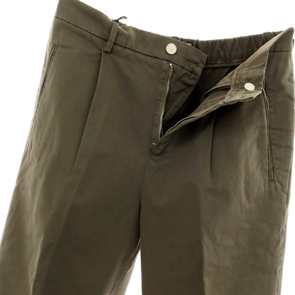 【新品アウトレット】ボネール BONHEUR ツイルコットン イージースラックスパンツ オリーブ【サイズ36】【 状態ランクN- 】【 メンズ 】