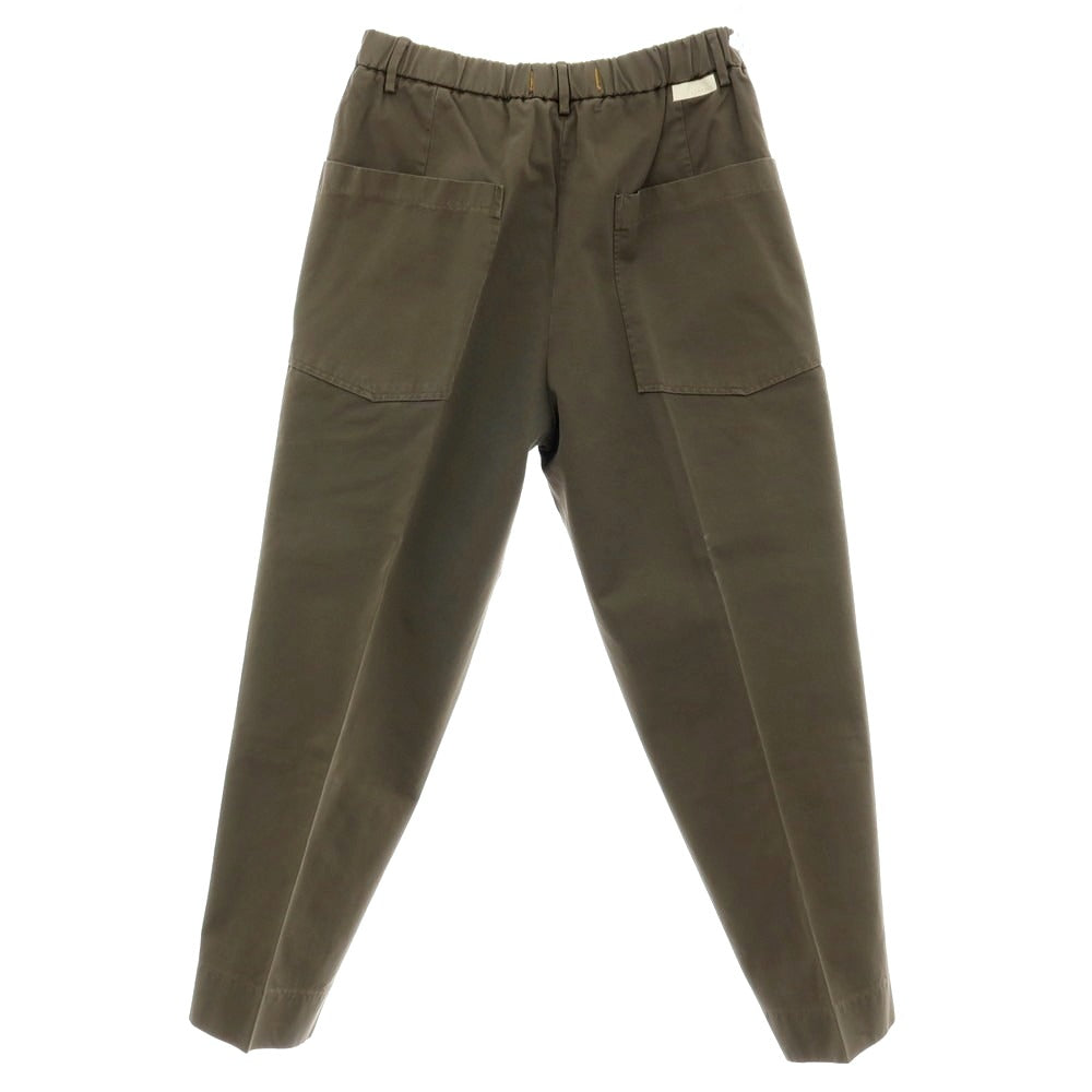 【新品アウトレット】ボネール BONHEUR ツイルコットン イージースラックスパンツ オリーブ【サイズ36】【 状態ランクN- 】【 メンズ 】