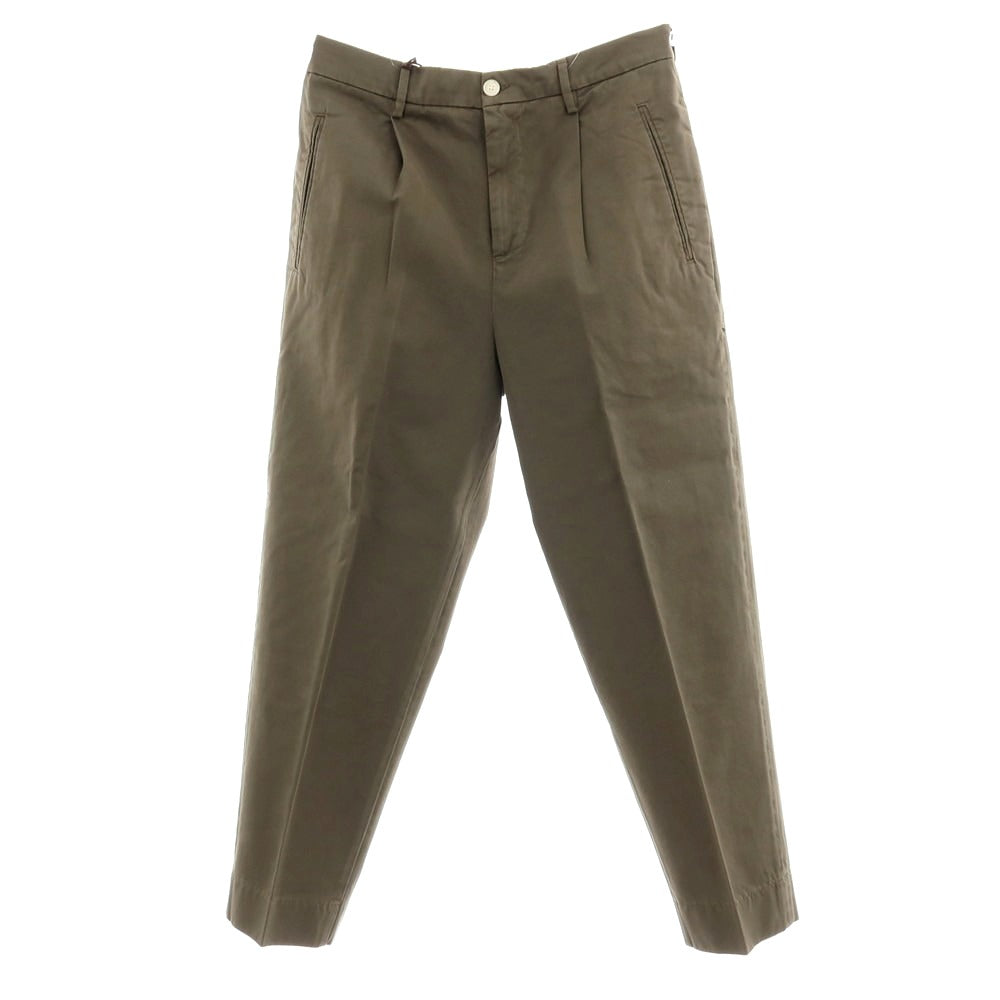 【新品アウトレット】ボネール BONHEUR ツイルコットン イージースラックスパンツ オリーブ【サイズ38】【 状態ランクN- 】【 メンズ 】