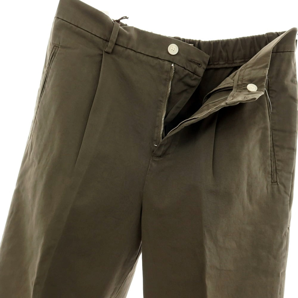 【新品アウトレット】ボネール BONHEUR ツイルコットン イージースラックスパンツ オリーブ【サイズ38】【 状態ランクN- 】【 メンズ 】