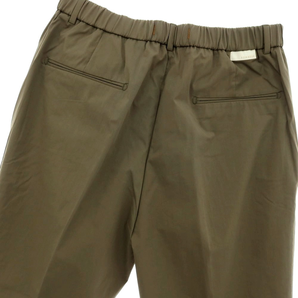 【新品アウトレット】ボネール BONHEUR コットンナイロン イージースラックスパンツ オリーブ【サイズ38】【 状態ランクN- 】【 メンズ 】