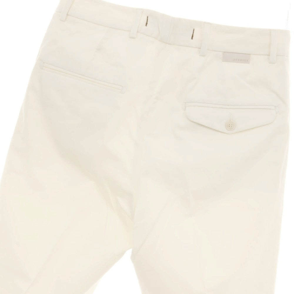 【新品】ボネール BONHEUR ストレッチコットン カジュアルスラックスパンツ アイボリー【サイズ31】【 状態ランクN 】【 メンズ 】