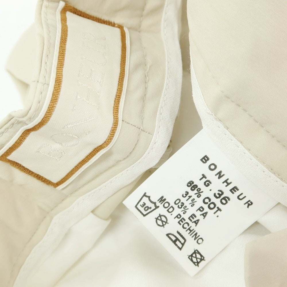 【SALE10%OFF/返品不可】【新品】ボネール BONHEUR PECHINO ストレッチ コットンナイロン カジュアルスラックスパンツ ライトベージュ【 サイズ36 】【 状態ランクN 】【 メンズ 】 [APD]