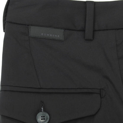 【新品】ボネール BONHEUR PECHINO ストレッチ コットンナイロン カジュアルスラックスパンツ ブラック【サイズ34】【 状態ランクN 】【 メンズ 】