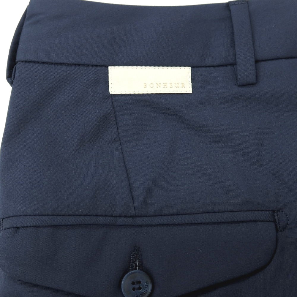 【新品】ボネール BONHEUR PECHINO ストレッチ コットンナイロン カジュアルスラックスパンツ ネイビー【サイズ38】【 状態ランクN 】【 メンズ 】[DPD]