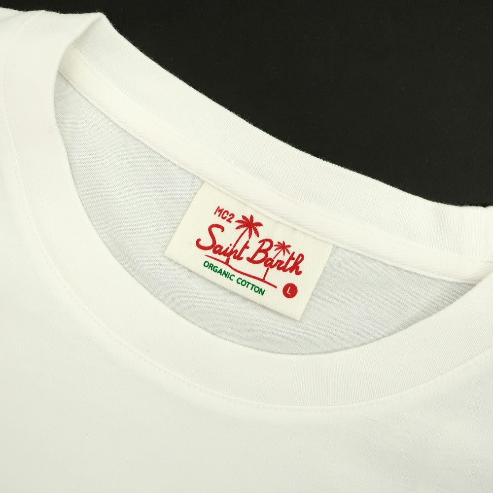 【新品】エムシーツー セントバーツ MC2 SAINT BARTH × Disney コットン クルーネック 半袖Ｔシャツ ホワイト【サイズL】【 状態ランクN 】【 メンズ 】