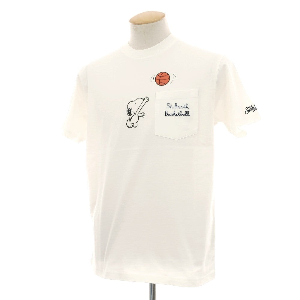 【新品】エムシーツー セントバーツ MC2 SAINT BARTH × PEANUTS コットン クルーネック ポケット 半袖Ｔシャツ ホワイト【サイズS】【 状態ランクN 】【 メンズ 】[CPD]