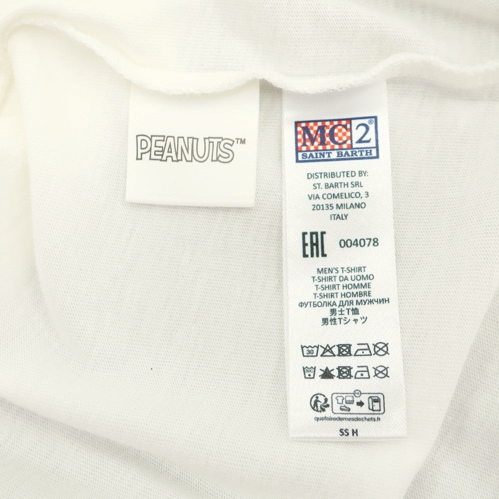 【新品】エムシーツー セントバーツ MC2 SAINT BARTH × PEANUTS コットン クルーネック ポケット 半袖Ｔシャツ ホワイト【サイズS】【 状態ランクN 】【 メンズ 】[CPD]