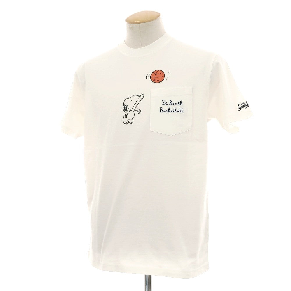 【新品】エムシーツー セントバーツ MC2 SAINT BARTH × PEANUTS コットン クルーネック ポケット 半袖Ｔシャツ ホワイト【サイズS】【 状態ランクN 】【 メンズ 】[DPD]