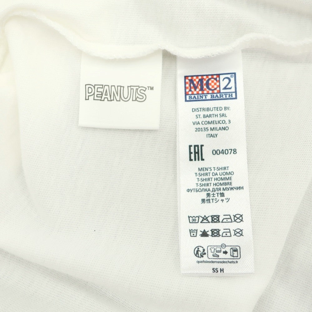 【新品】エムシーツー セントバーツ MC2 SAINT BARTH × PEANUTS コットン クルーネック ポケット 半袖Ｔシャツ ホワイト【サイズS】【 状態ランクN 】【 メンズ 】[DPD]