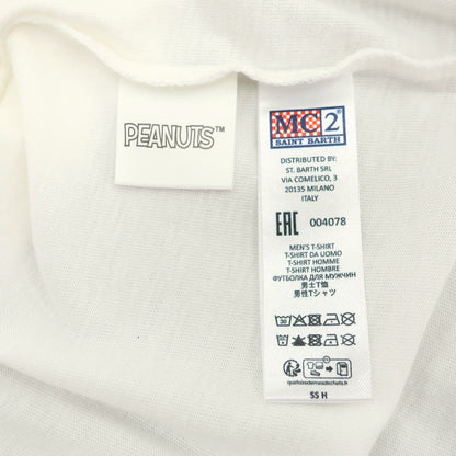 【新品】エムシーツー セントバーツ MC2 SAINT BARTH × PEANUTS コットン クルーネック ポケット 半袖Ｔシャツ ホワイト【サイズM】【 状態ランクN 】【 メンズ 】