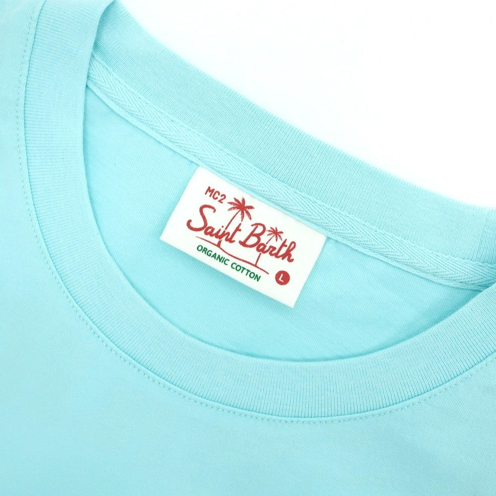 【新品】エムシーツー セントバーツ MC2 SAINT BARTH × PEANUTS コットン クルーネック 半袖Ｔシャツ ライトブルー【サイズL】【 状態ランクN 】【 メンズ 】[DPD]