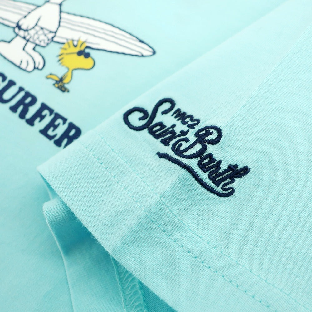 【新品】エムシーツー セントバーツ MC2 SAINT BARTH × PEANUTS コットン クルーネック 半袖Ｔシャツ ライトブルー【サイズL】【 状態ランクN 】【 メンズ 】