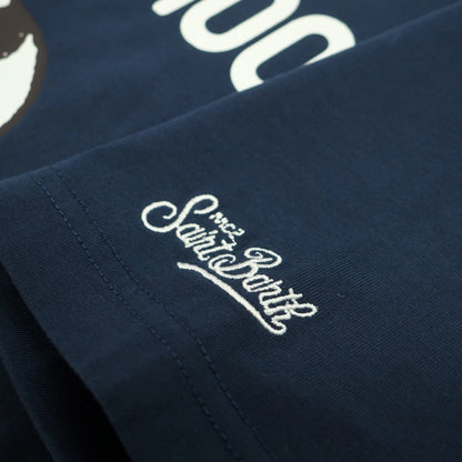 【新品】エムシーツー セントバーツ MC2 SAINT BARTH × PEANUTS コットン クルーネック 半袖Ｔシャツ ネイビー【サイズL】【 状態ランクN 】【 メンズ 】