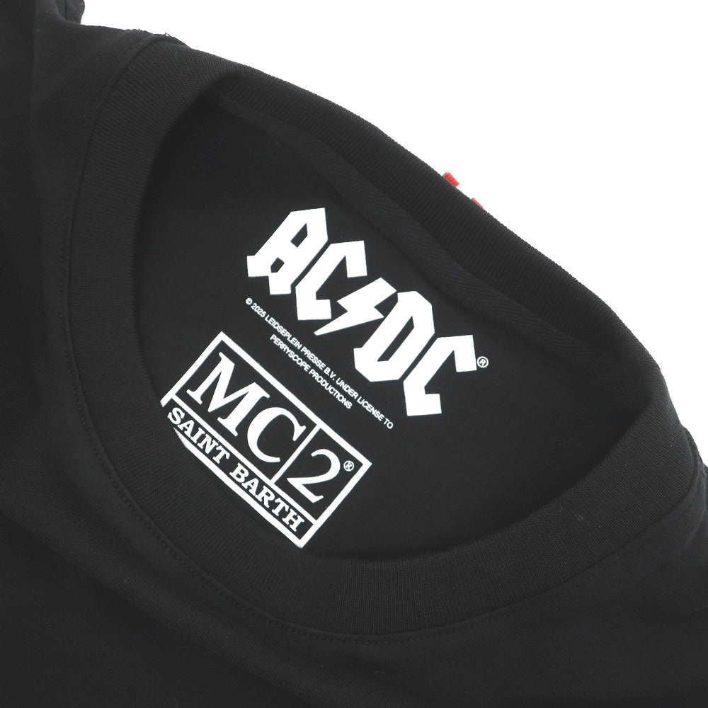 【新品】エムシーツー セントバーツ MC2 SAINT BARTH × AC/DC コットン クルーネック 半袖Ｔシャツ ブラック【サイズM】【 状態ランクN 】【 メンズ 】[DPD]