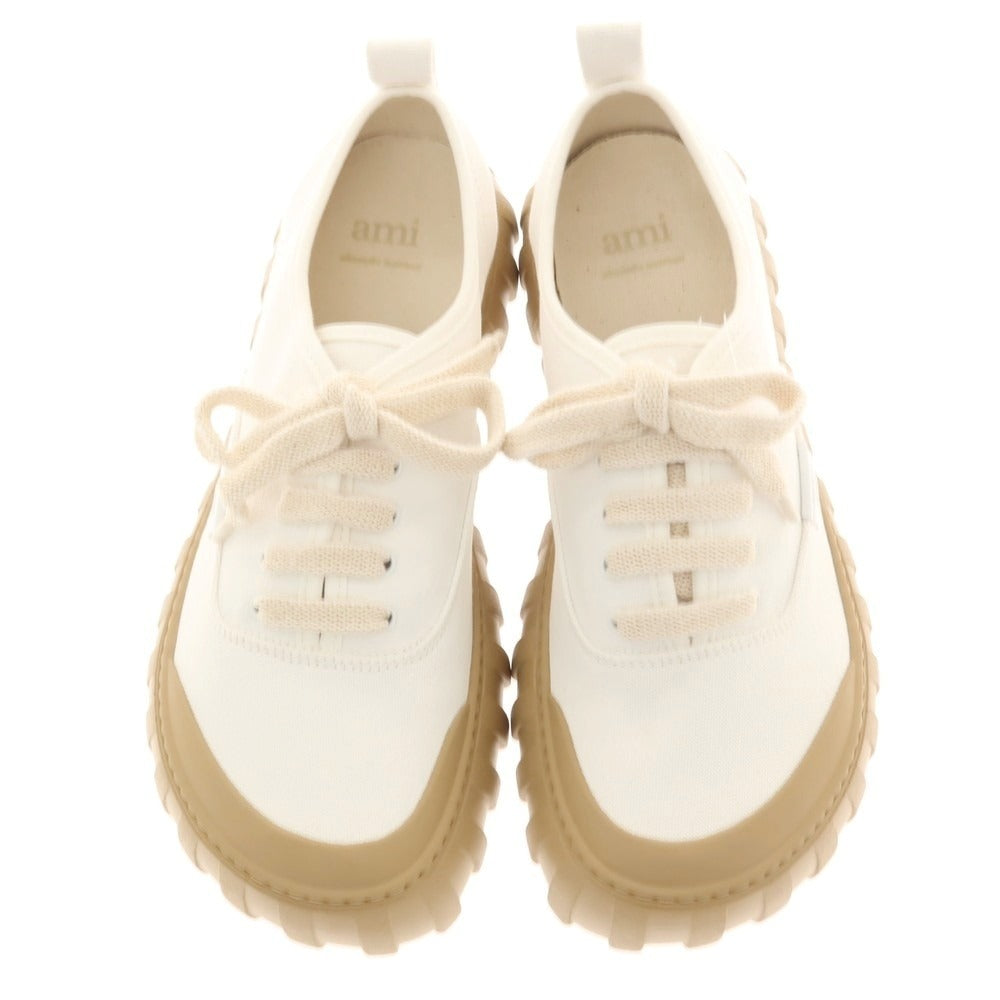 【新品】アミ ami キャンバス スニーカー オフホワイト【サイズ42】【 状態ランクN 】【 メンズ 】