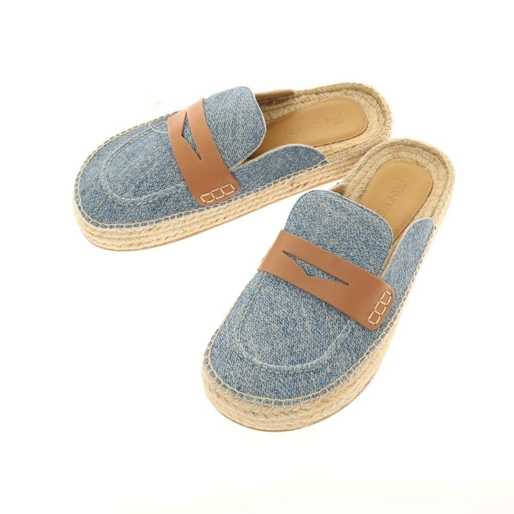 【新品】ジェイダブリューアンダーソン J.W.Anderson. キャンバス エスパドリーユ サンダル ブルーxライトブラウン【サイズ41】【 状態ランクN 】【 メンズ 】[DPD]
