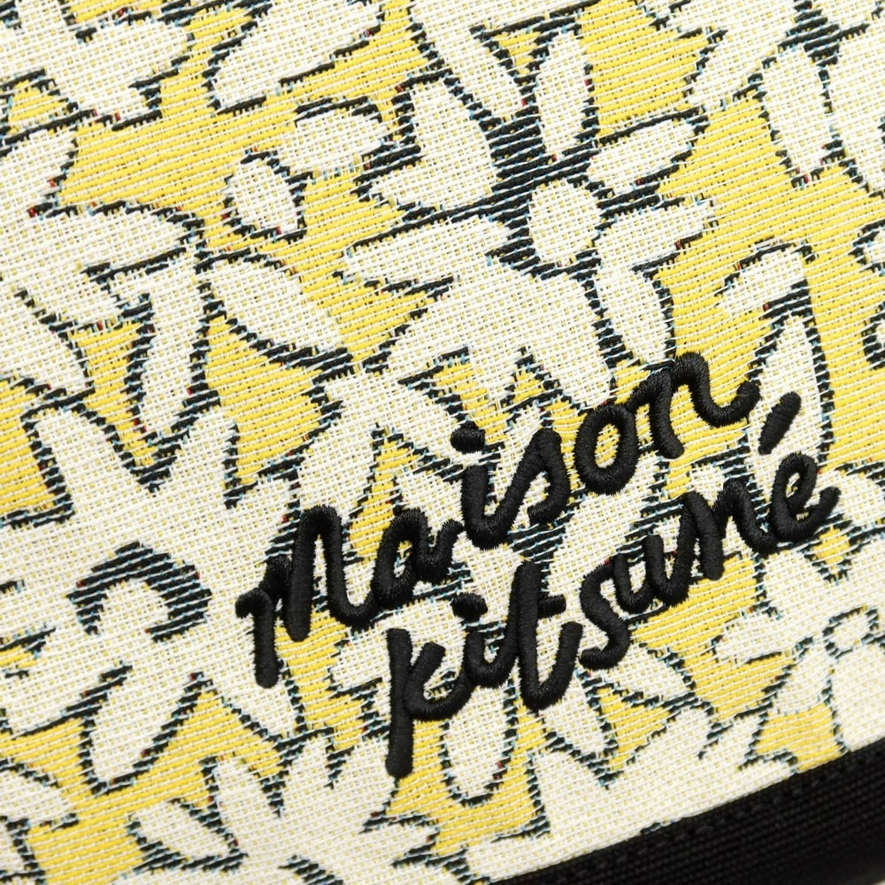 【新品】メゾンキツネ MAISON KITSUNE フラワー ジャカード トートバッグ イエローxホワイト【 状態ランクN 】【 ユニセックス 】