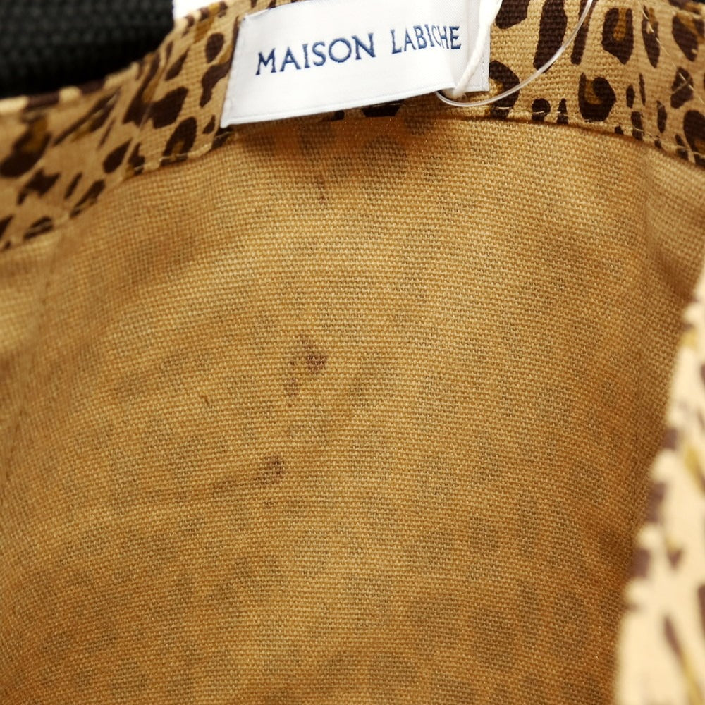 【新品アウトレット】メゾンラビッシュ Maison Labiche コットン レオパード プリント トートバッグ ベージュxブラウン【 状態ランクN- 】【 ユニセックス 】