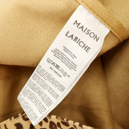 【新品アウトレット】メゾンラビッシュ Maison Labiche コットン レオパード プリント トートバッグ ベージュxブラウン【 状態ランクN- 】【 ユニセックス 】