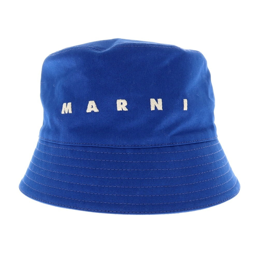 【新品】マルニ MARNI ツイルコットン ロゴ バケットハット ブルー【 M 】【 状態ランクN 】【 ユニセックス 】