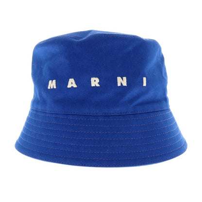 【新品】マルニ MARNI ツイルコットン ロゴ バケットハット ブルー【 M 】【 状態ランクN 】【 ユニセックス 】
