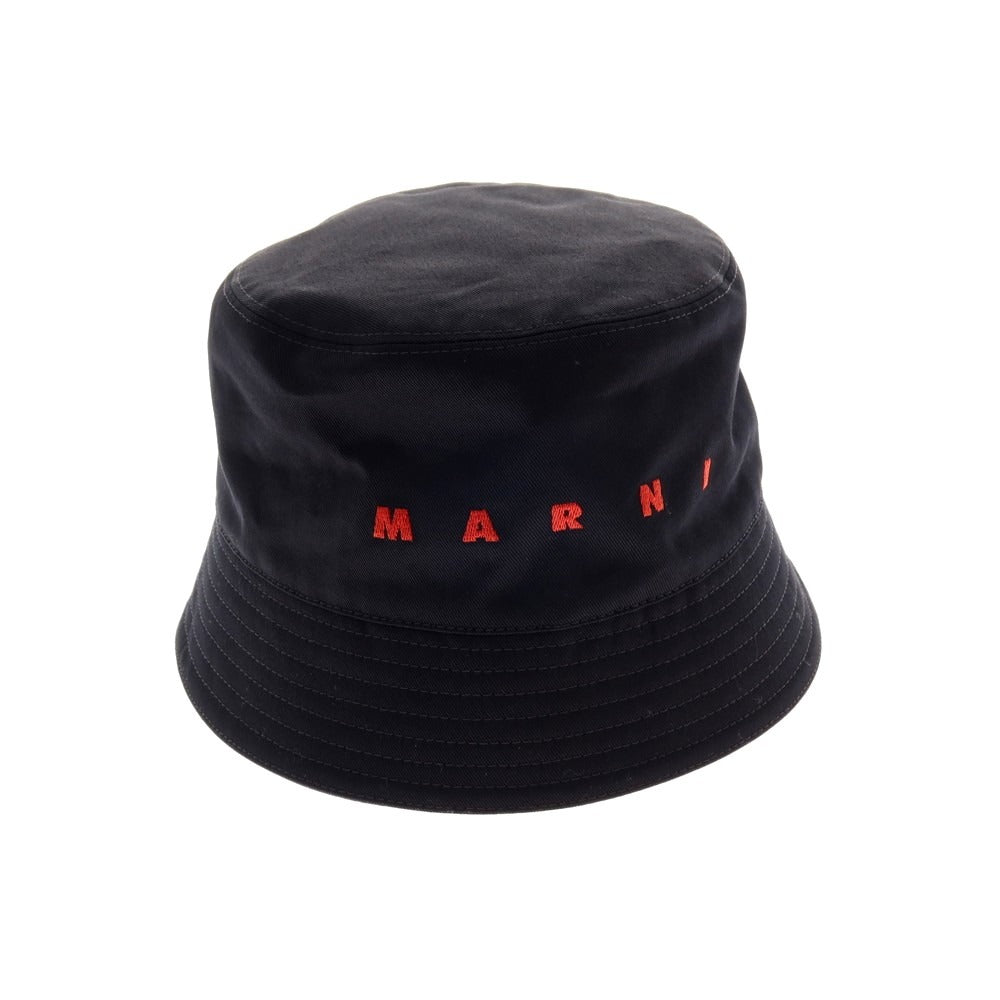 【新品】マルニ MARNI ツイルコットン ロゴ バケットハット ブラック【 L 】【 状態ランクN 】【 ユニセックス 】
