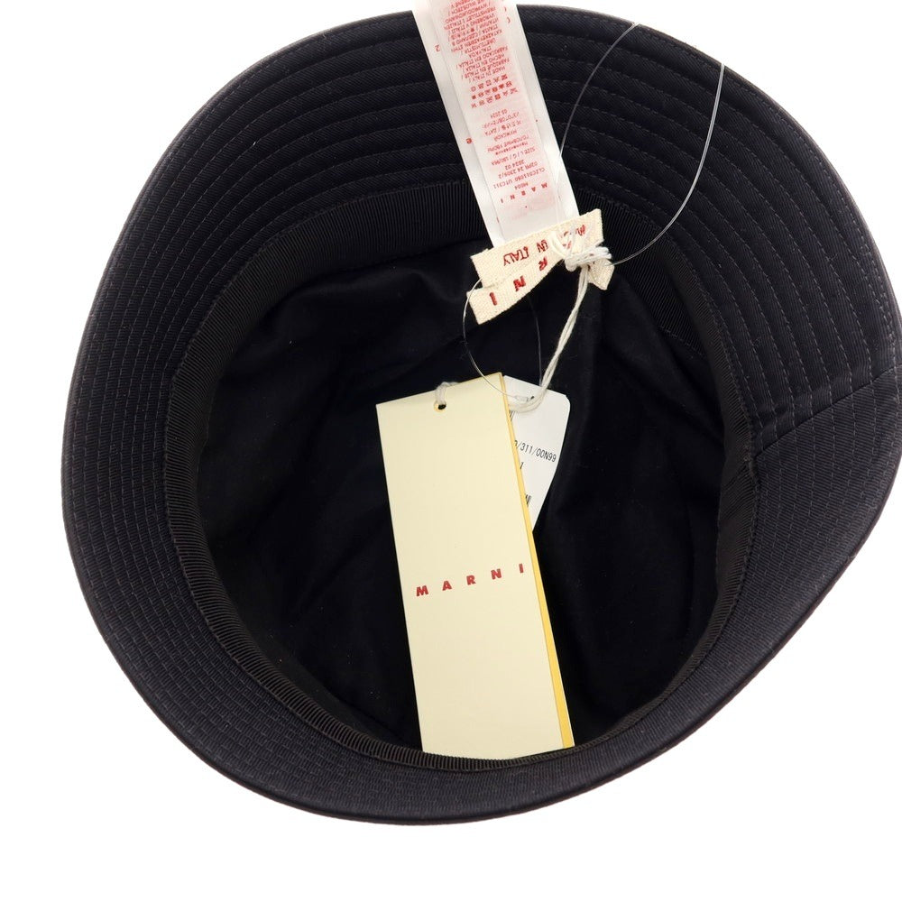 【新品】マルニ MARNI ツイルコットン ロゴ バケットハット ブラック【 L 】【 状態ランクN 】【 ユニセックス 】