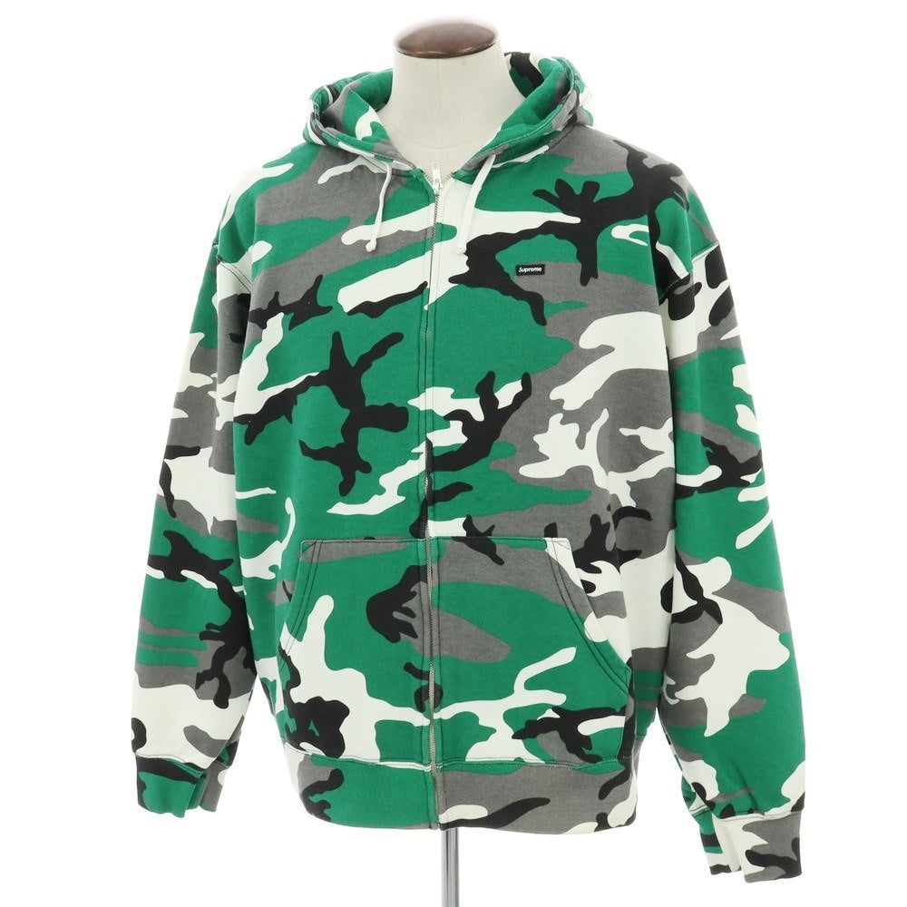 【中古】シュプリーム Supreme 2025年秋冬 Small Box Zip Up Hooded Sweatshirt カモフラ パーカー グリーンxグレー【 XL 】【 状態ランクA 】【 メンズ 】