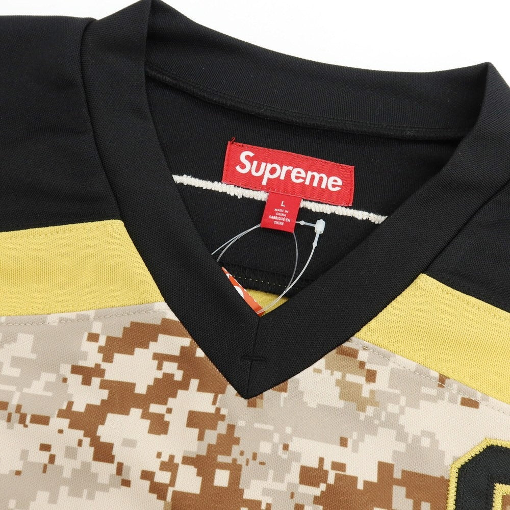 【中古】シュプリーム Supreme 2025年秋冬 Fire &amp; Ice Hockey Jersey ポリエステル 長袖Ｔシャツ ベージュxブラウン【 L 】【 状態ランクA 】【 メンズ 】