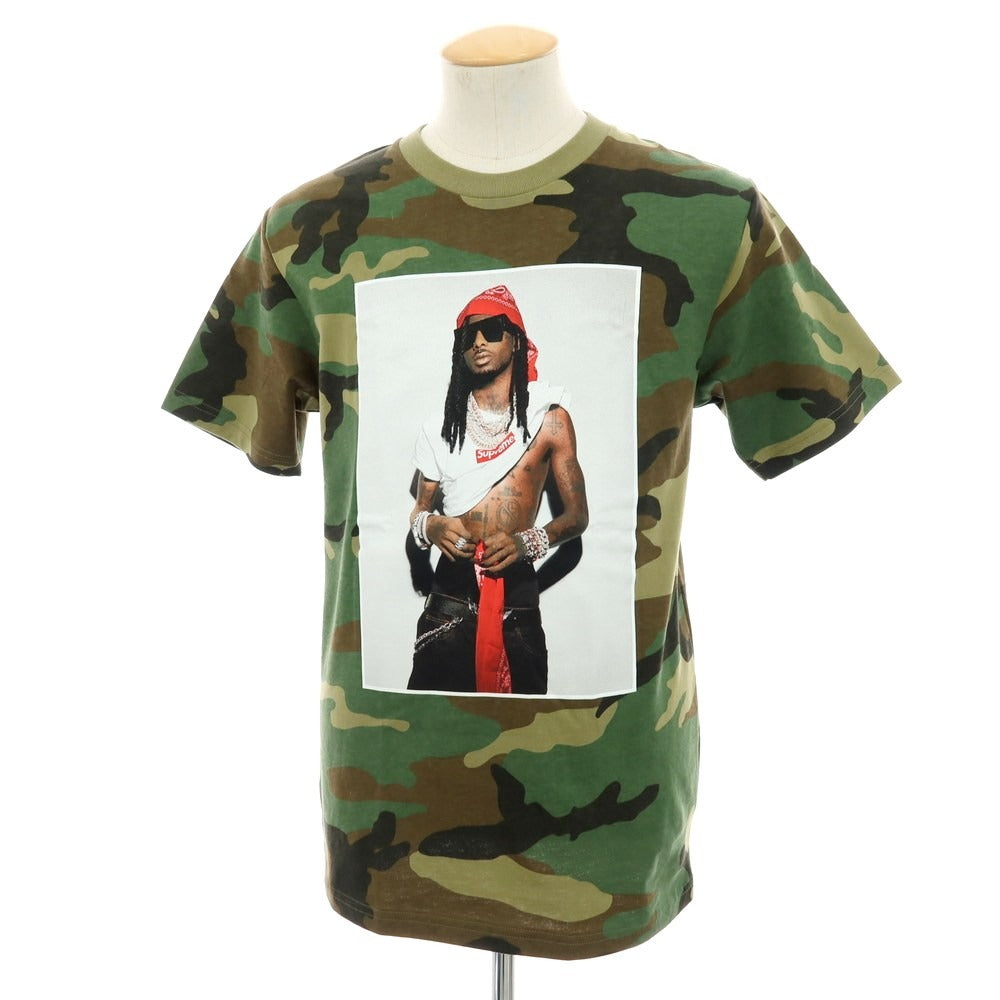 【中古】シュプリーム Supreme 2025年秋冬 Playboi Carti Tee コットン カモフラ 半袖Ｔシャツ グリーン【 S 】【 状態ランクA 】【 メンズ 】