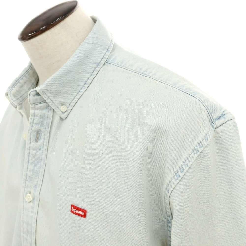 【中古】シュプリーム Supreme 2025年秋冬 Small Box Denim Shirt ボタンダウン カジュアルシャツ アイスブルー【 L 】【 状態ランクA 】【 メンズ 】