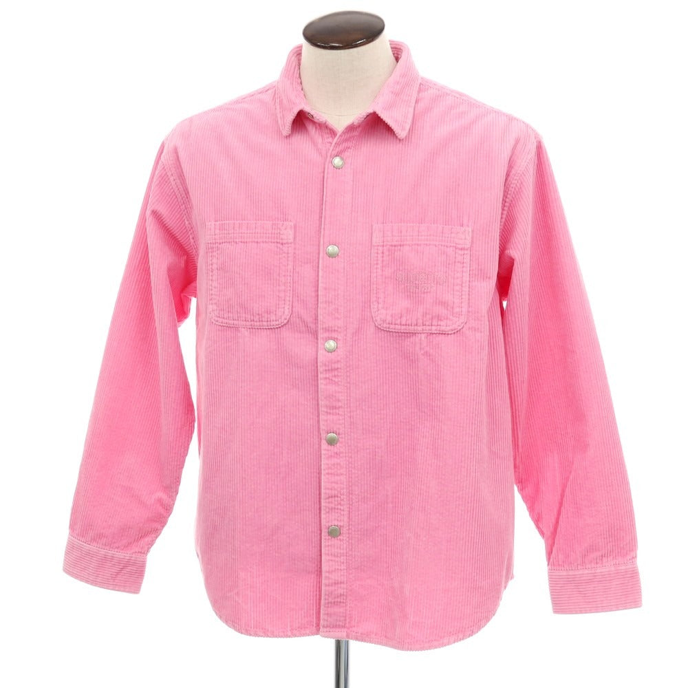 【中古】シュプリーム Supreme 2025年秋冬 Wide Wale Corduroy Snap Shirt コーデュロイ カジュアルシャツ ピンク【 L 】【 状態ランクA 】【 メンズ 】