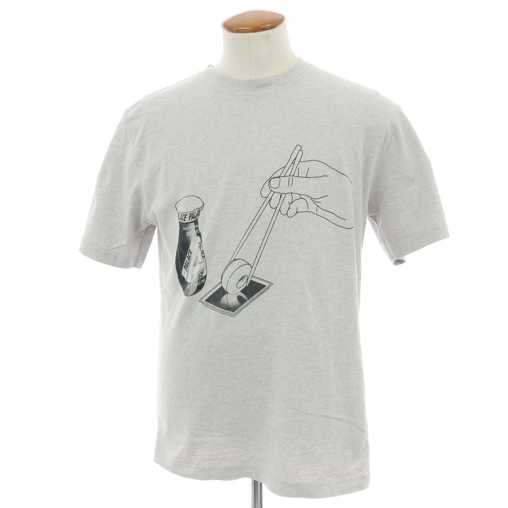 【中古】パレス スケートボード PALACE SKATEBOARDS TOKYOオープン記念 コットン クルーネック 半袖Ｔシャツ ライトグレー【サイズM】【 状態ランクC 】【 メンズ 】[EPD]